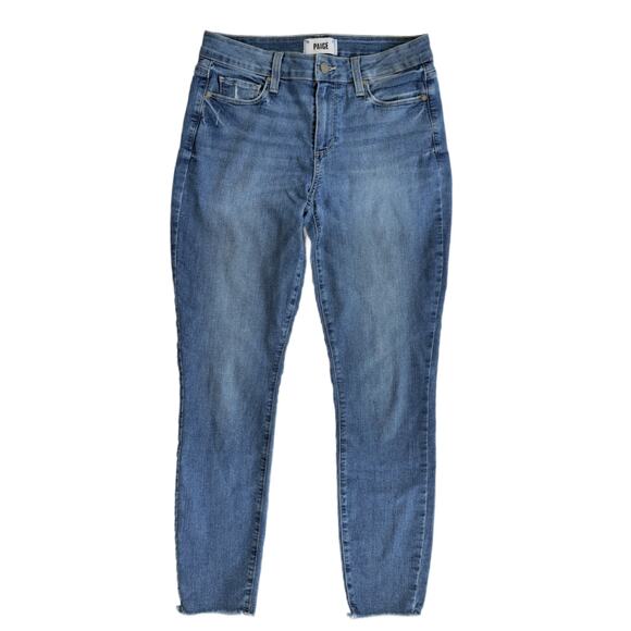 PAIGE Verdugo Raw Ankle Skinny Jeans Size 28 Noelani Distressed Medium Blue - Picture 2 of 10